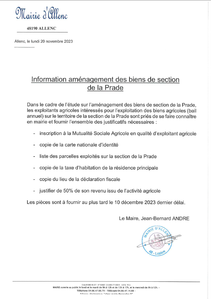 amenagement biens de section beyrac